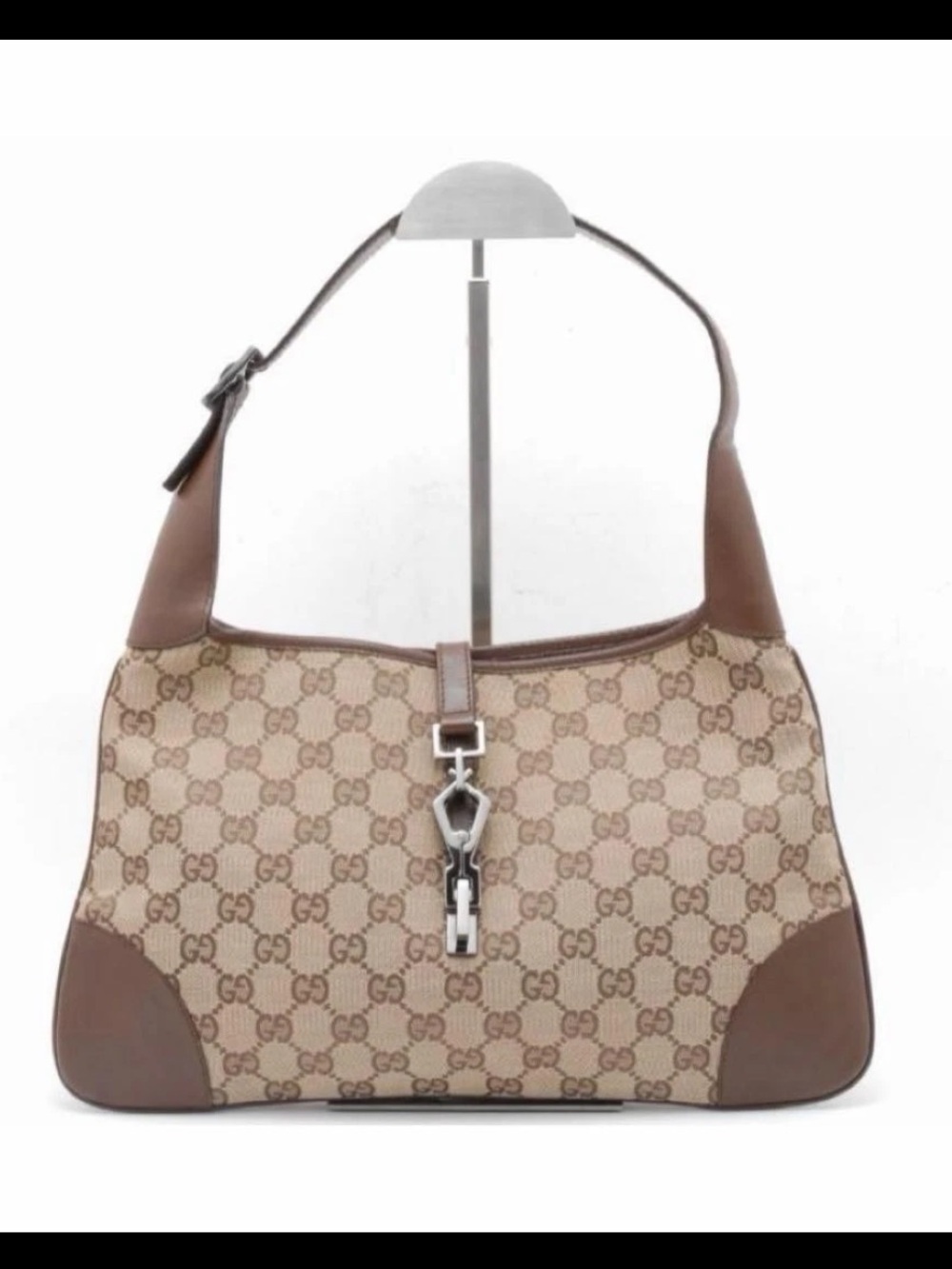 Gucci Beige & Brown Monogram Shoulder Bag